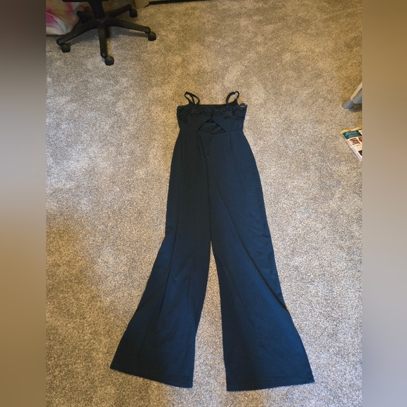 Trixxi Blue Wide Leg Jumpsuit Elegant High-Waisted Design - Picture 3 of 8